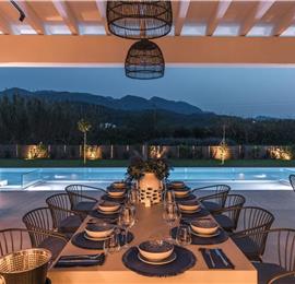 5 bedroom luxury seaside villa with indoor & outdoor pool, near Acharavi, sleeps 10